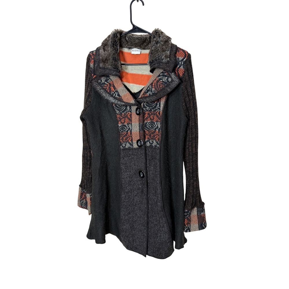 Sioni Studio Wool Mohair Blend Duster cardigan Jacket Size‎ Large